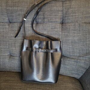 Matt & Nat LEXI MINI Black Vegan Leather Bucket Bag Crossbody Drawstring Sustain